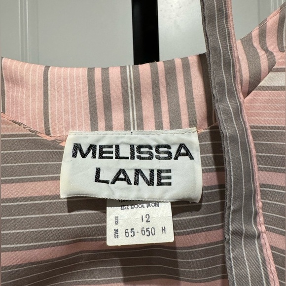 Vintage Melissa Lane Midi Dress in Grey and Pastel Pink - Picture 2 of 4